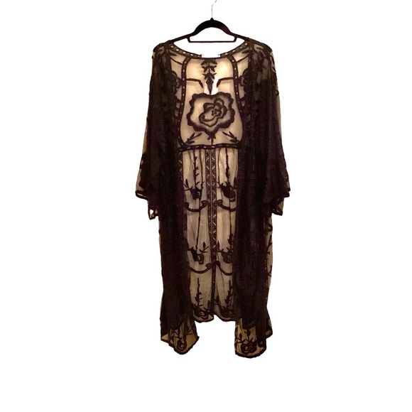 LC Lauren Conrad Tops - Lauren Conrad Women’s Floral Lace Embroidered Kimono Size O/S